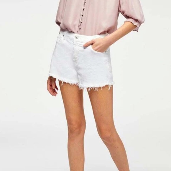 White Cut off Shorts - Picture 1 of 8